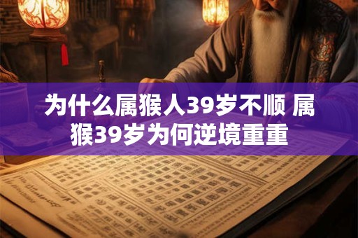 为什么属猴人39岁不顺 属猴39岁为何逆境重重
