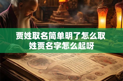 贾姓取名简单明了怎么取 姓贾名字怎么起呀