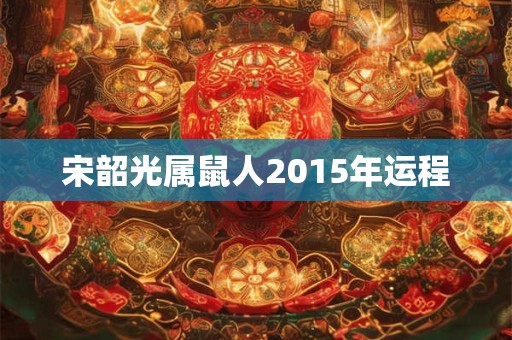 宋韶光属鼠人2015年运程
