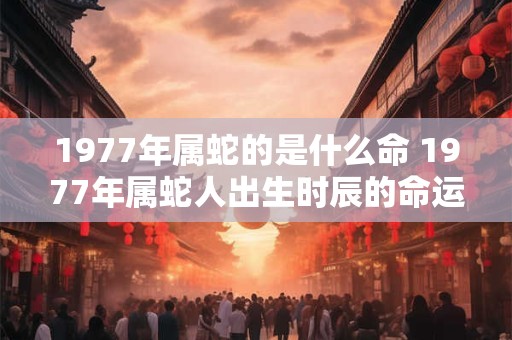 1977年属蛇的是什么命 1977年属蛇人出生时辰的命运详解