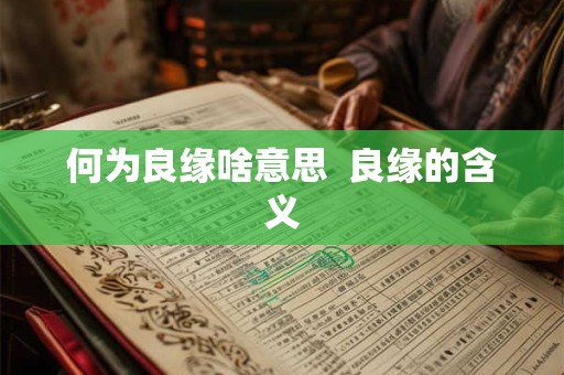 何为良缘啥意思  良缘的含义