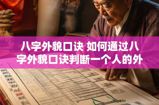 八字外貌口诀 如何通过八字外貌口诀判断一个人的外貌特征