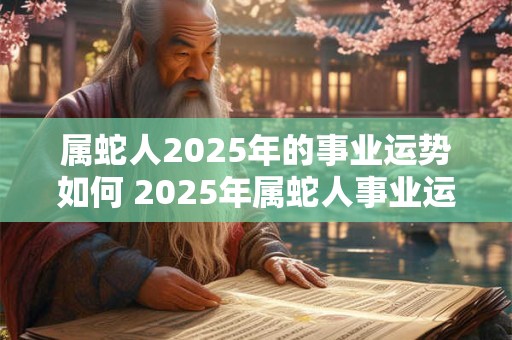 属蛇人2025年的事业运势如何 2025年属蛇人事业运如何