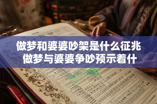 做梦和婆婆吵架是什么征兆 做梦与婆婆争吵预示着什么