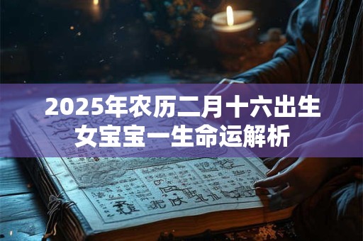 2026年农历二月十六出生女宝宝一生命运解析