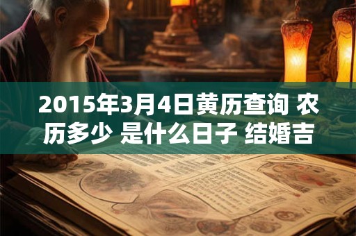 2015年3月4日黄历查询 农历多少 是什么日子 结婚吉时