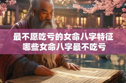 最不愿吃亏的女命八字特征 哪些女命八字最不吃亏