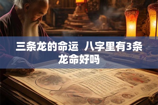 三条龙的命运  八字里有3条龙命好吗
