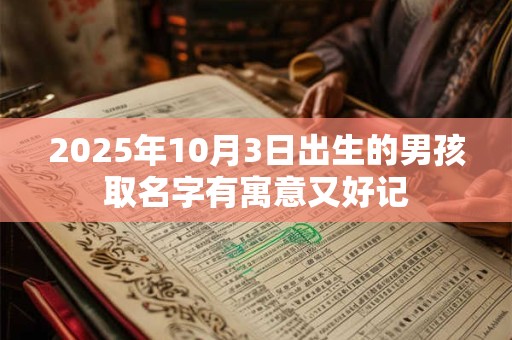 2025年10月3日出生的男孩取名字有寓意又好记