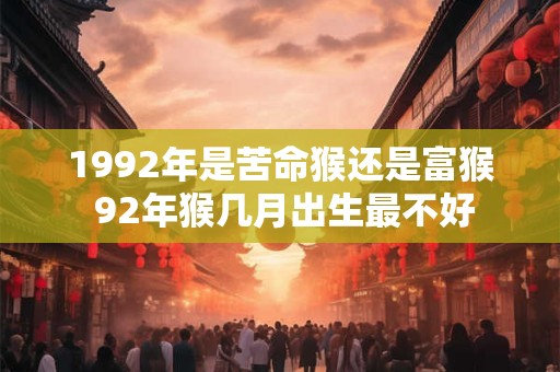 1992年是苦命猴还是富猴 92年猴几月出生最不好