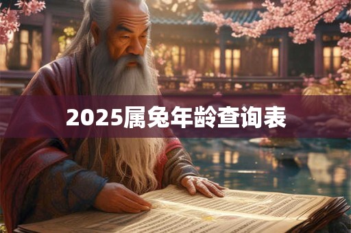 2025属兔年龄查询表