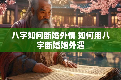 八字如何断婚外情 如何用八字断婚姻外遇