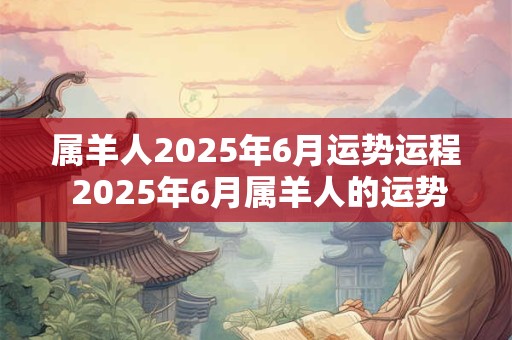属羊人2025年6月运势运程 2025年6月属羊人的运势如何