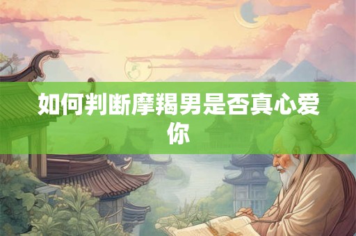 如何判断摩羯男是否真心爱你