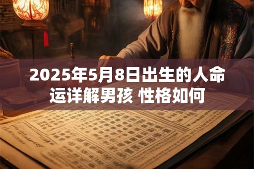 2025年5月8日出生的人命运详解男孩 性格如何