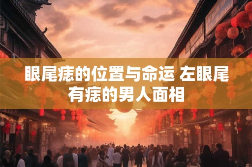 眼尾痣的位置与命运 左眼尾有痣的男人面相