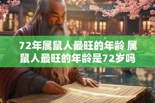 72年属鼠人最旺的年龄 属鼠人最旺的年龄是72岁吗