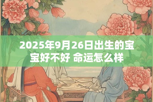 2025年9月26日出生的宝宝好不好 命运怎么样