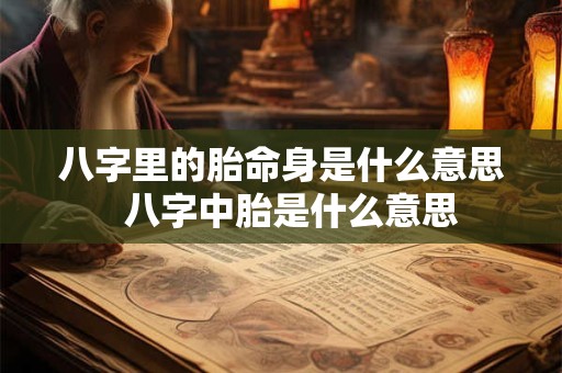 八字里的胎命身是什么意思  八字中胎是什么意思