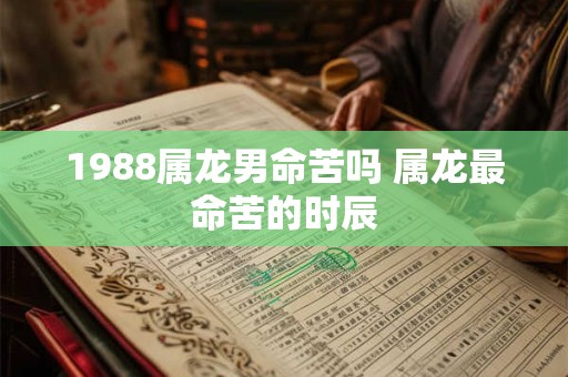 1988属龙男命苦吗 属龙最命苦的时辰