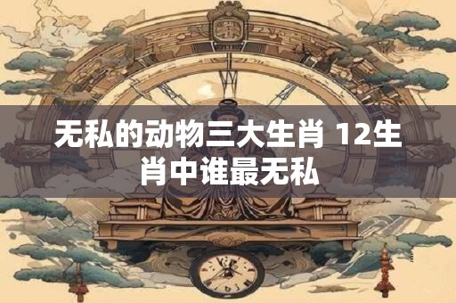 无私的动物三大生肖 12生肖中谁最无私