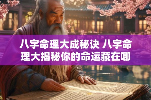 八字命理大成秘诀 八字命理大揭秘你的命运藏在哪