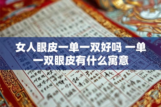 女人眼皮一单一双好吗 一单一双眼皮有什么寓意