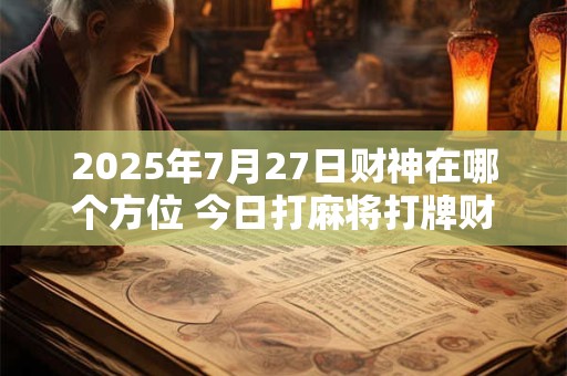 2025年7月27日财神在哪个方位 今日打麻将打牌财神方位