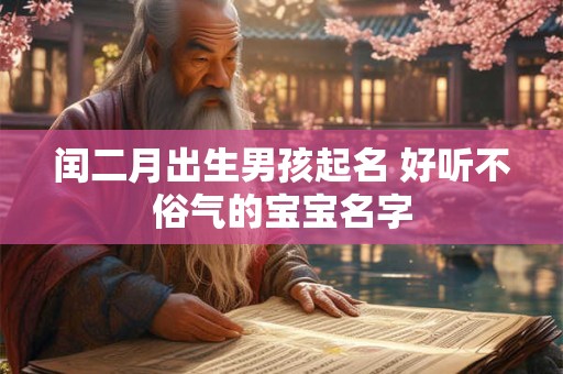 闰二月出生男孩起名 好听不俗气的宝宝名字