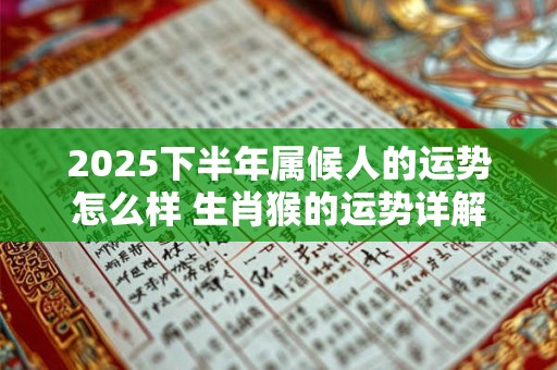 2025下半年属候人的运势怎么样 生肖猴的运势详解