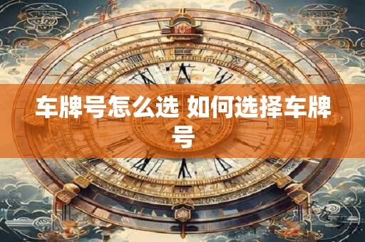 车牌号怎么选 如何选择车牌号