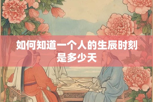 如何知道一个人的生辰时刻是多少天