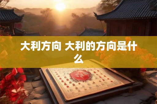 大利方向 大利的方向是什么