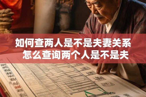 如何查两人是不是夫妻关系  怎么查询两个人是不是夫妻关系