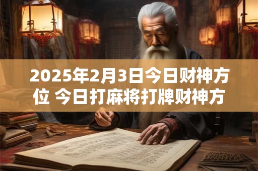 2025年2月3日今日财神方位 今日打麻将打牌财神方位