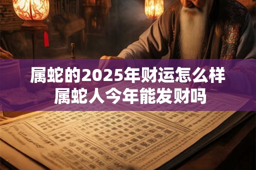 属蛇的2025年财运怎么样 属蛇人今年能发财吗