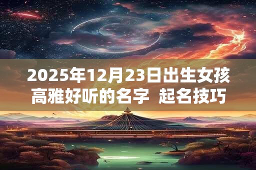 2025年12月23日出生女孩高雅好听的名字  起名技巧分享