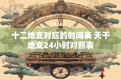 十二地支对应的时间表 天干地支24小时对照表