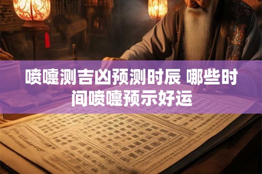 喷嚏测吉凶预测时辰 哪些时间喷嚏预示好运