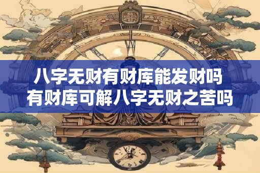 八字无财有财库能发财吗 有财库可解八字无财之苦吗