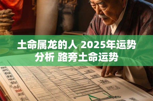 土命属龙的人 2025年运势分析 路旁土命运势
