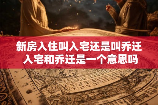新房入住叫入宅还是叫乔迁 入宅和乔迁是一个意思吗