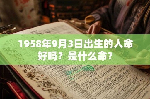 1958年9月3日出生的人命好吗？是什么命？