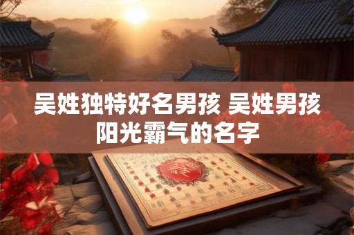 吴姓独特好名男孩 吴姓男孩阳光霸气的名字