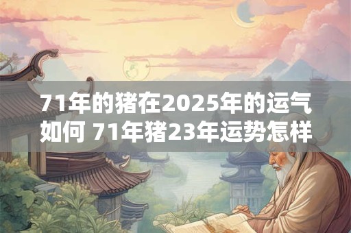 71年的猪在2025年的运气如何 71年猪23年运势怎样