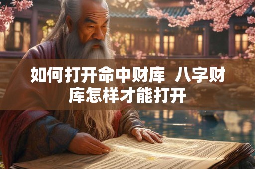 如何打开命中财库  八字财库怎样才能打开