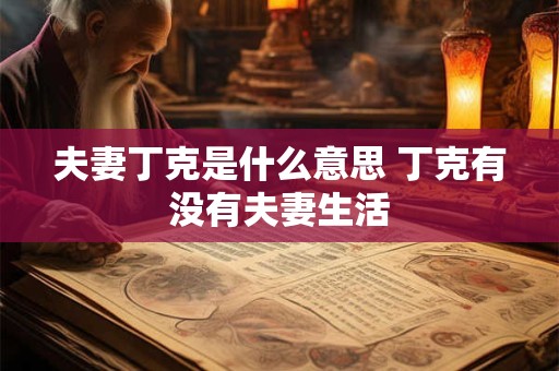 夫妻丁克是什么意思 丁克有没有夫妻生活
