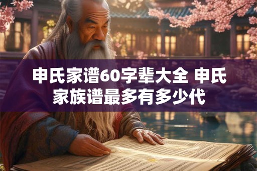 申氏家谱60字辈大全 申氏家族谱最多有多少代