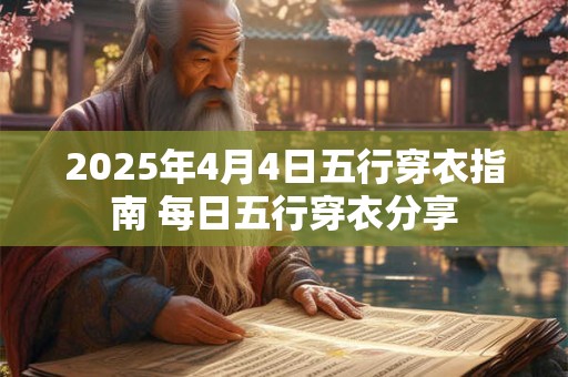 2025年4月4日五行穿衣指南 每日五行穿衣分享 2025年4月4日五行穿衣指南 每日五行穿衣分享