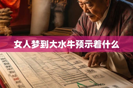女人梦到大水牛预示着什么